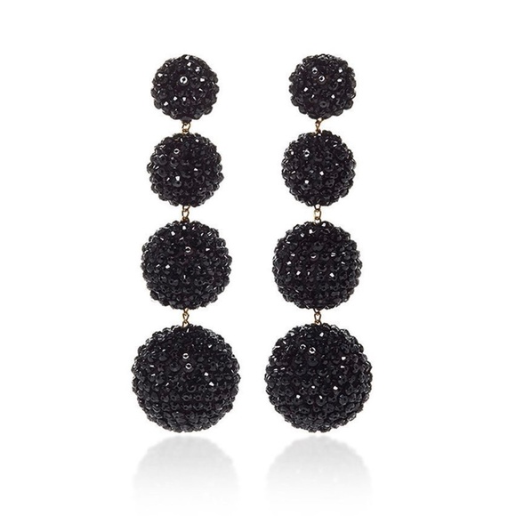 Rebecca De Ravenel Black Twilight Les Bon Bon Clip-On Earrrings - Picture 1 of 6